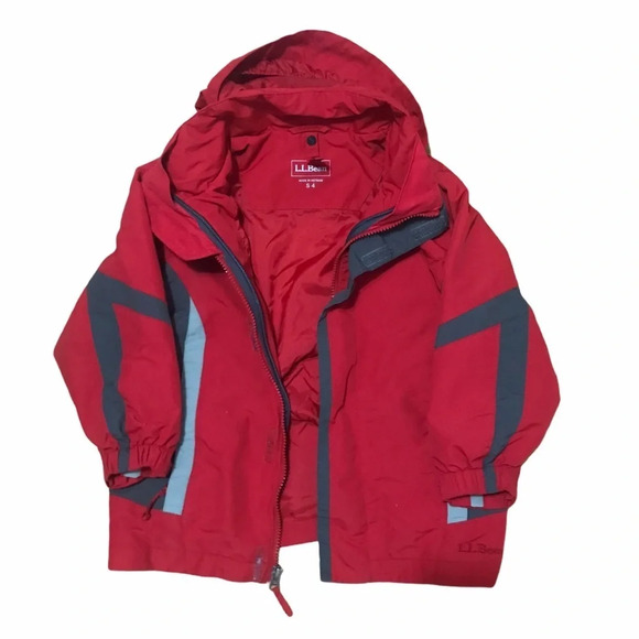 L.L. Bean Kids Red Gray 3 in 1 Classic Jacket - Picture 9 of 15